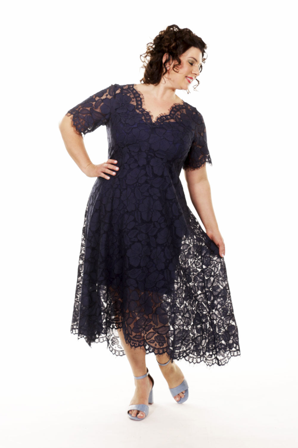 Moon Light Dress in Navy Lace | Mother ...